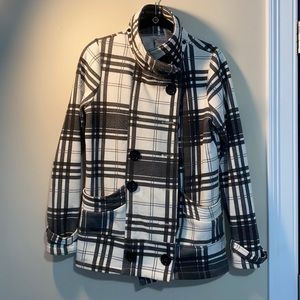 Glimmer Plaid Pea Coat